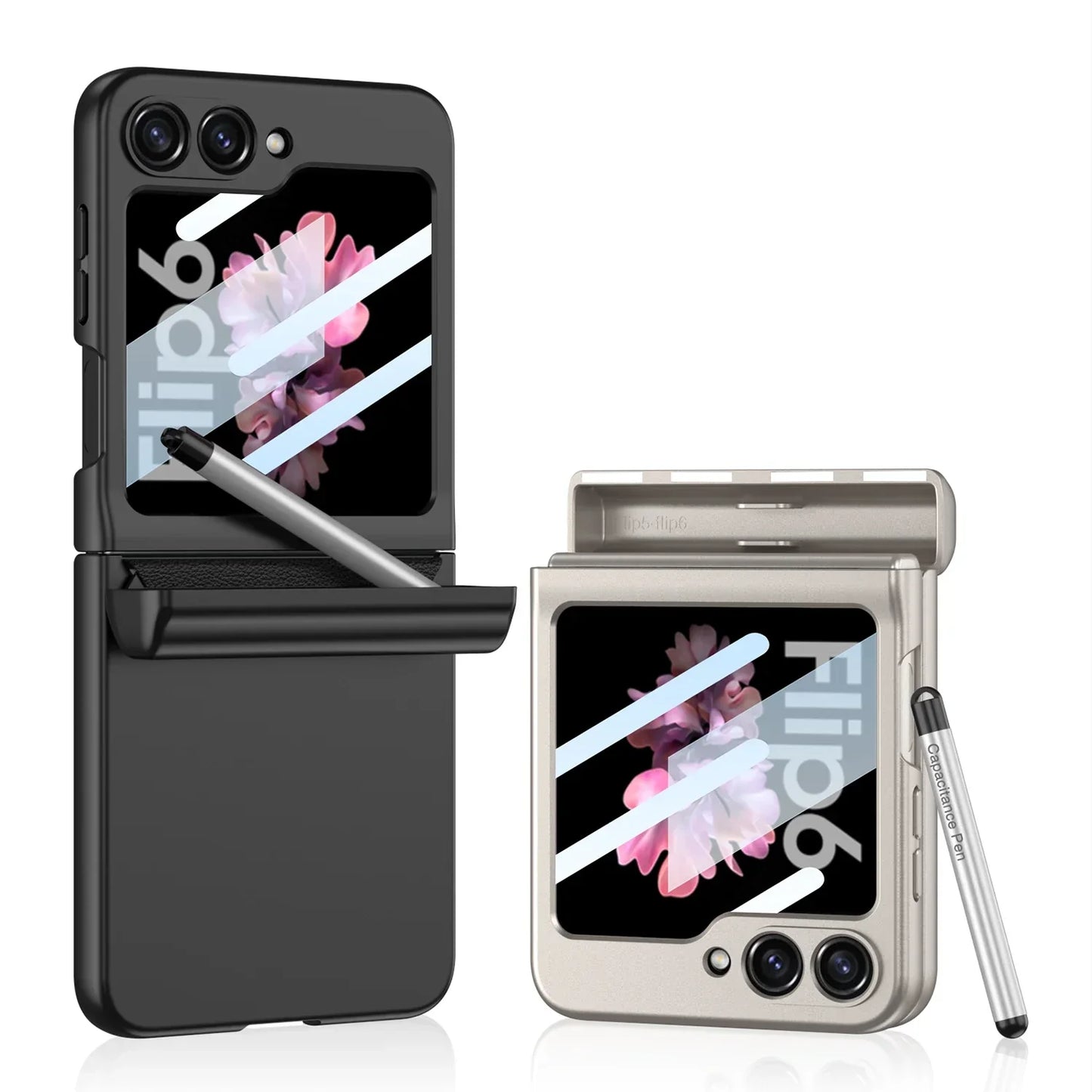 Shockproof Case with Magnetic Hinge Protection & Touch Pen for Samsung Galaxy Z Flip 6