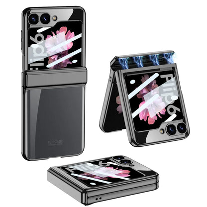 Transparent Case with Magnetic Hinge Protection for Samsung Galaxy Z Flip 6