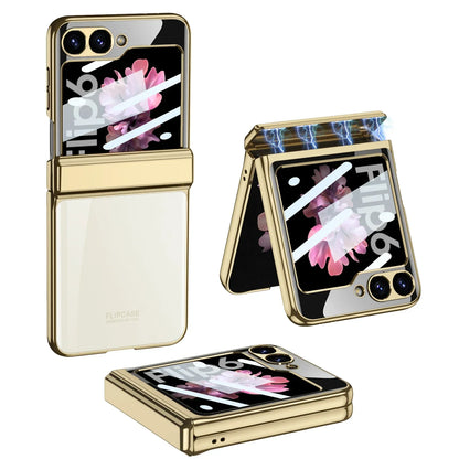 Transparent Case with Magnetic Hinge Protection for Samsung Galaxy Z Flip 6