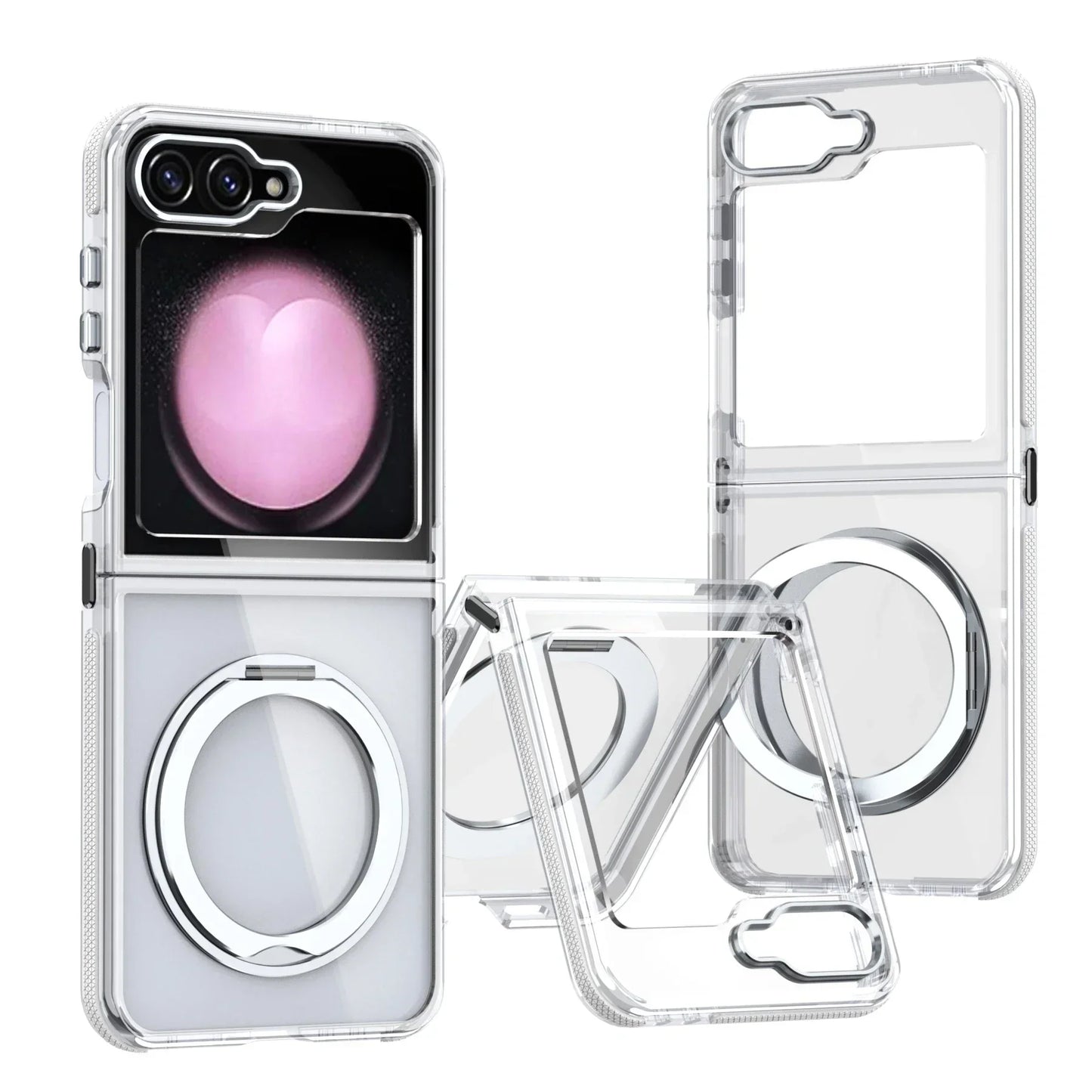 Transparent Shockproof Caase with Ring Holder for Samsung Galaxy Z Flip 6