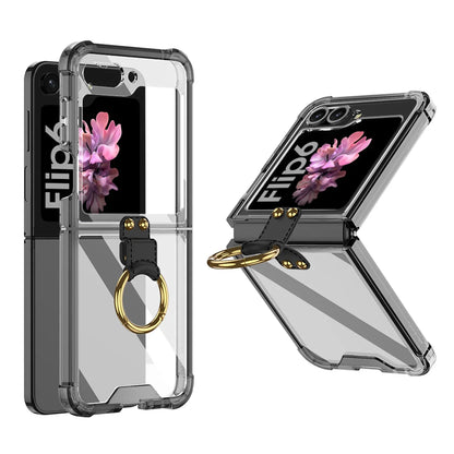 Transparent Shockproof Case with Ring Holder for Samsung Galaxy Z Flip 6