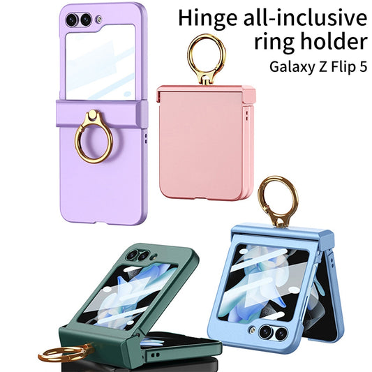 Ultra-thin Matte Case with Ring Bracket & Screen Protective For Samsung Galaxy Z Flip 5