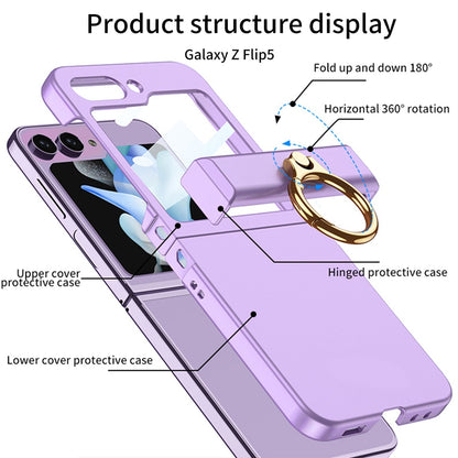 Ultra-thin Matte Case with Ring Bracket & Screen Protective For Samsung Galaxy Z Flip 5