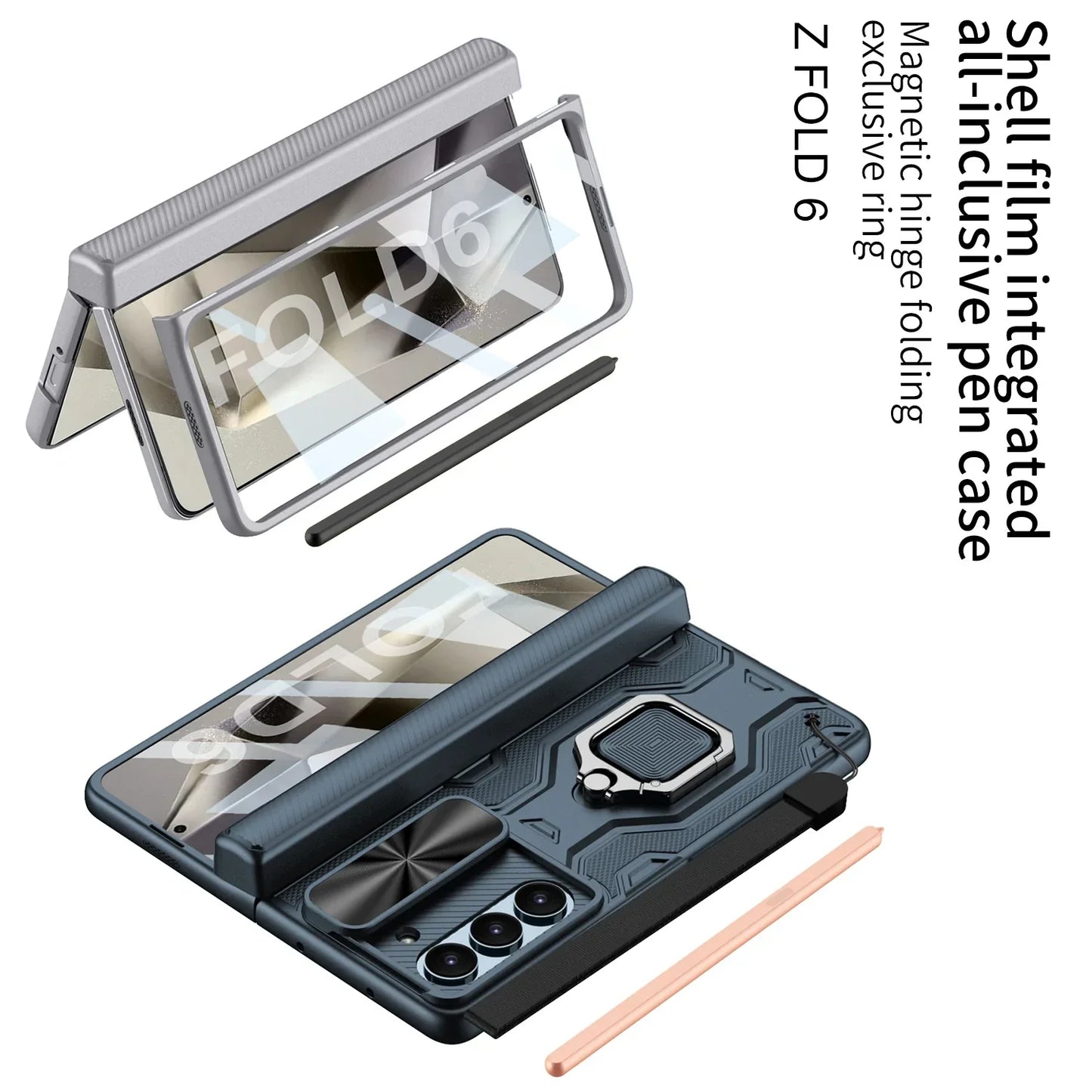 Full Protection Case with Pen Holder & Hinge Protection For Samsung Galaxy Z Fold 6