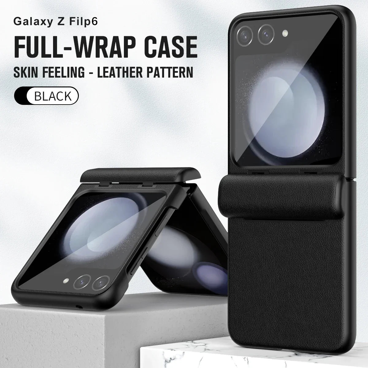 Leather Case with Hinge Protection For Samsung Galaxy Z Flip 6