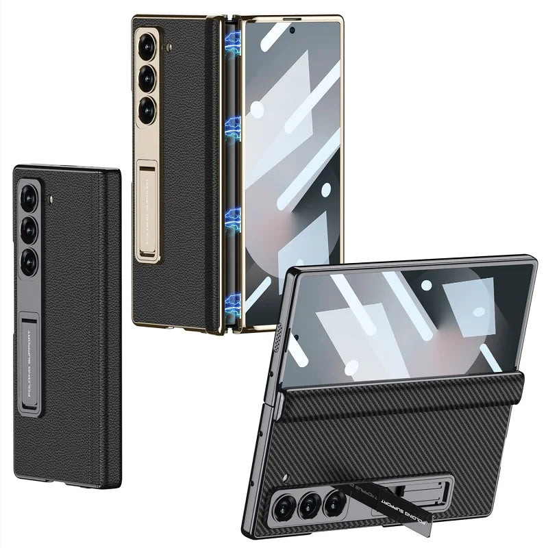 Leather Case with Stand & Magnetic Hinge For Samsung Galaxy Z Fold 6