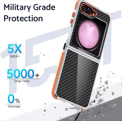 Full Protetcion Case with Metal Button For Samsung Galaxy Z Flip 6