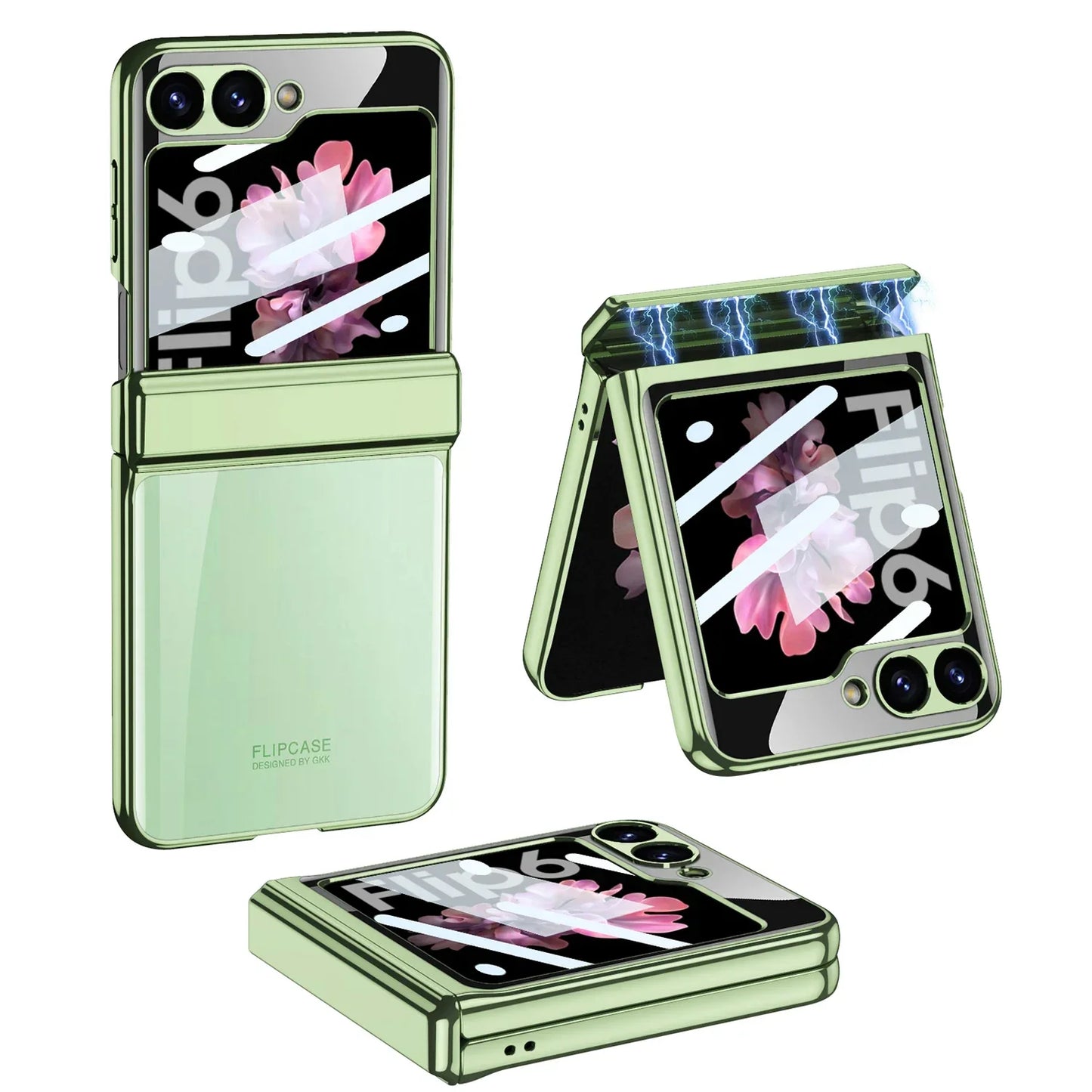 Transparent Case with Magnetic Hinge Protection for Samsung Galaxy Z Flip 6