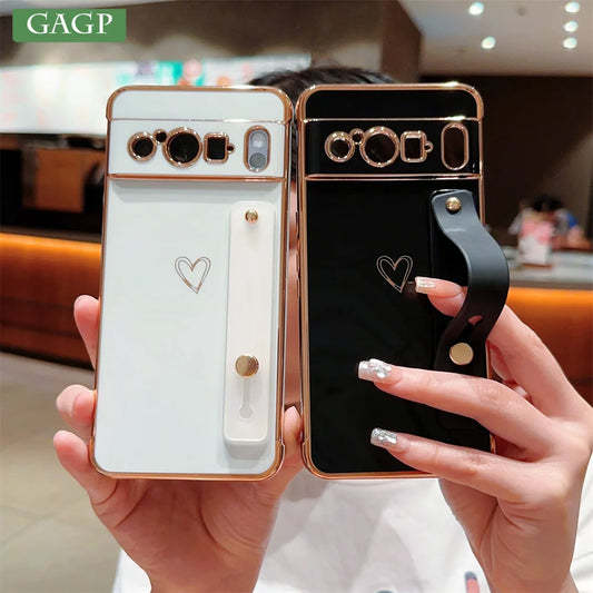 Cute Love Heart Case with Stand for Google Pixel 9/8/7A
