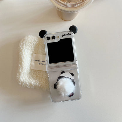 Cute Panda Ball Tail Case for Samsung Galaxy Z Flip 5
