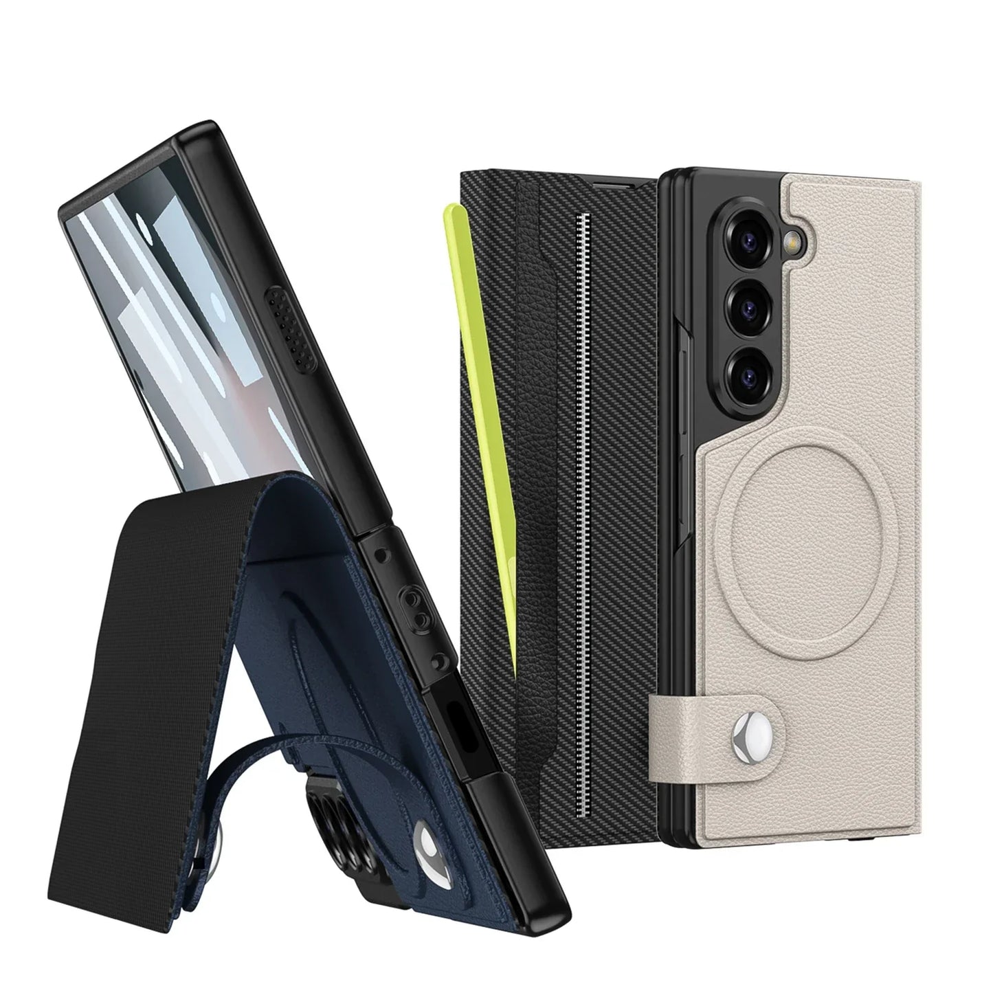 Full Protection Case with Leather Wallet for Galaxy Z Fold 6