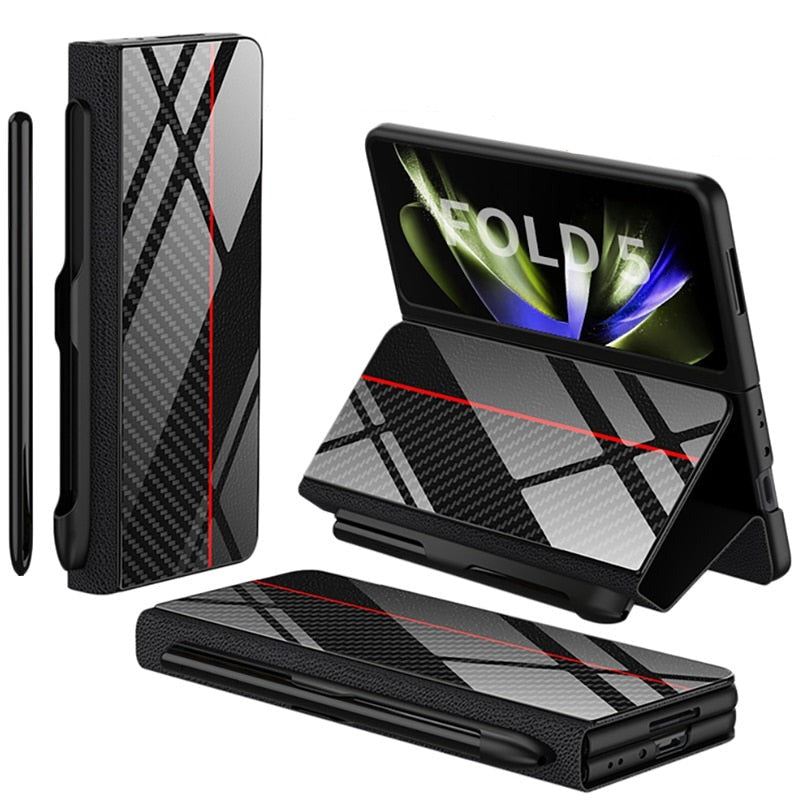 Galaxy Z Fold 5 Book Flip Case with Stylus Holder