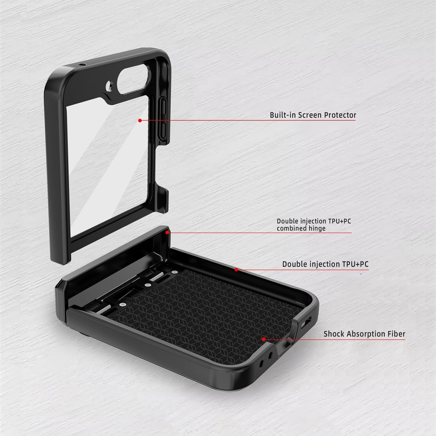 Shockproof Hinge Protective Case For Samsung Galaxy Z Flip 5