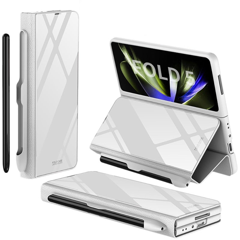 Galaxy Z Fold 5 Book Flip Case with Stylus Holder