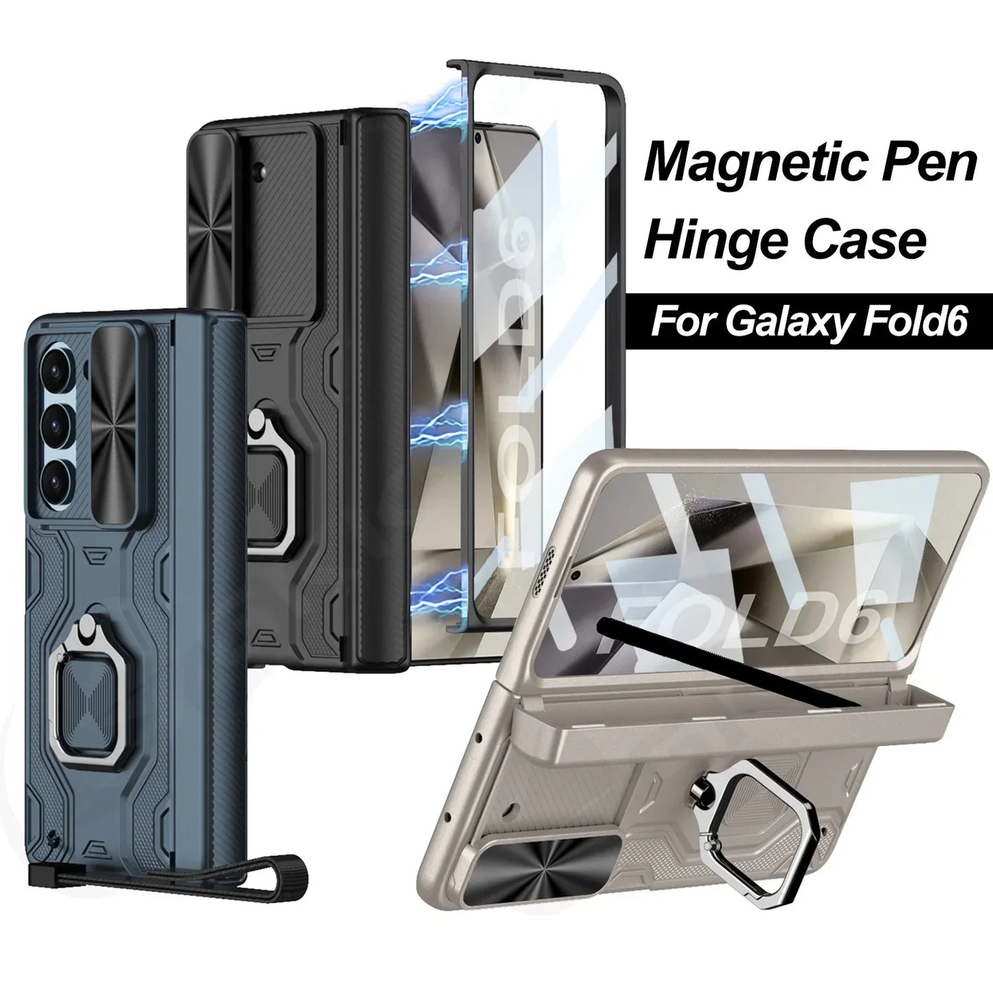 Full Protection Case with Pen Holder & Hinge Protection For Samsung Galaxy Z Fold 6