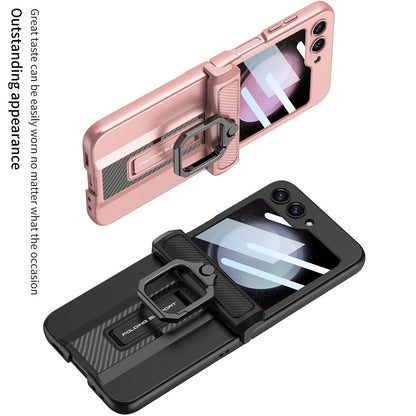 Armor Case with Ring Holder & Magnetic Hinge Protective For Samsung Galaxy Z Flip 5