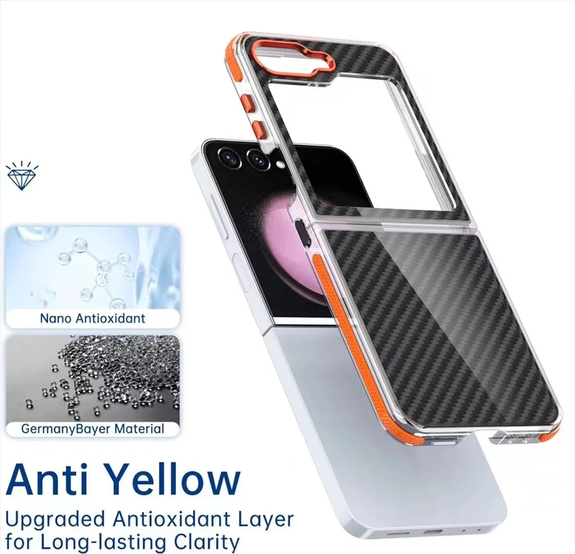 Full Protetcion Case with Metal Button For Samsung Galaxy Z Flip 6