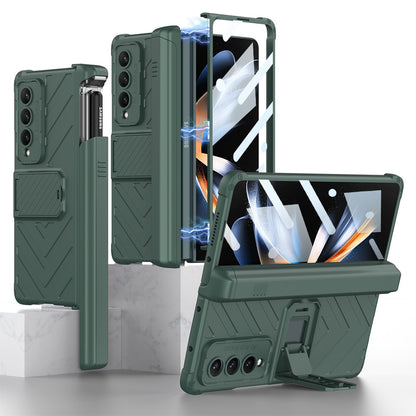 Shockproof Armor Case For Samsung Galaxy Z Fold 4 Slide Pen Slot Case Magnetic Hinge Bracket Stand