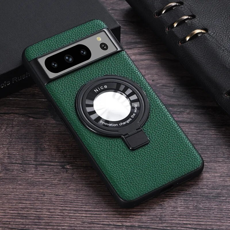 Premium Leather Magnetic Wireless Charging Case For Google Pixel 8 Series
