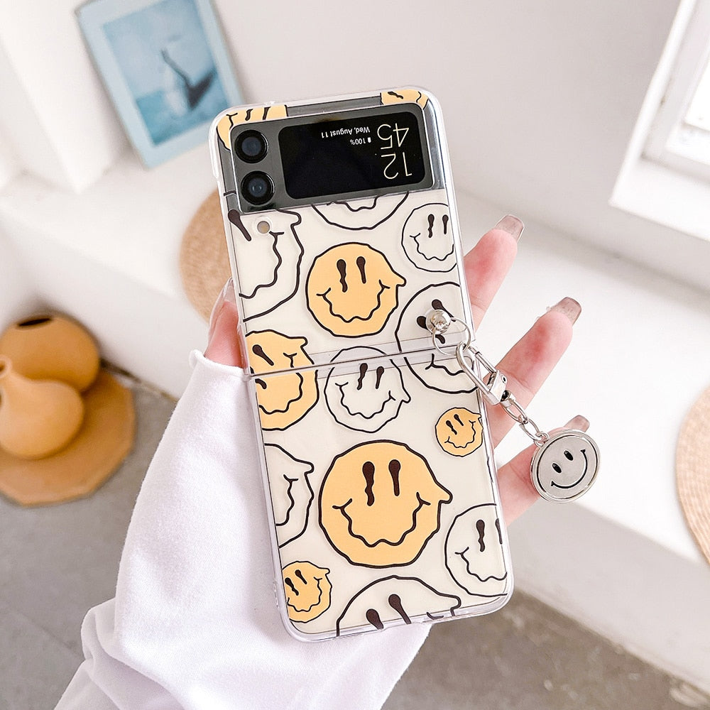 Smiley Case Painted With Bracelet For Samsung Galaxy Z Flip 4 3