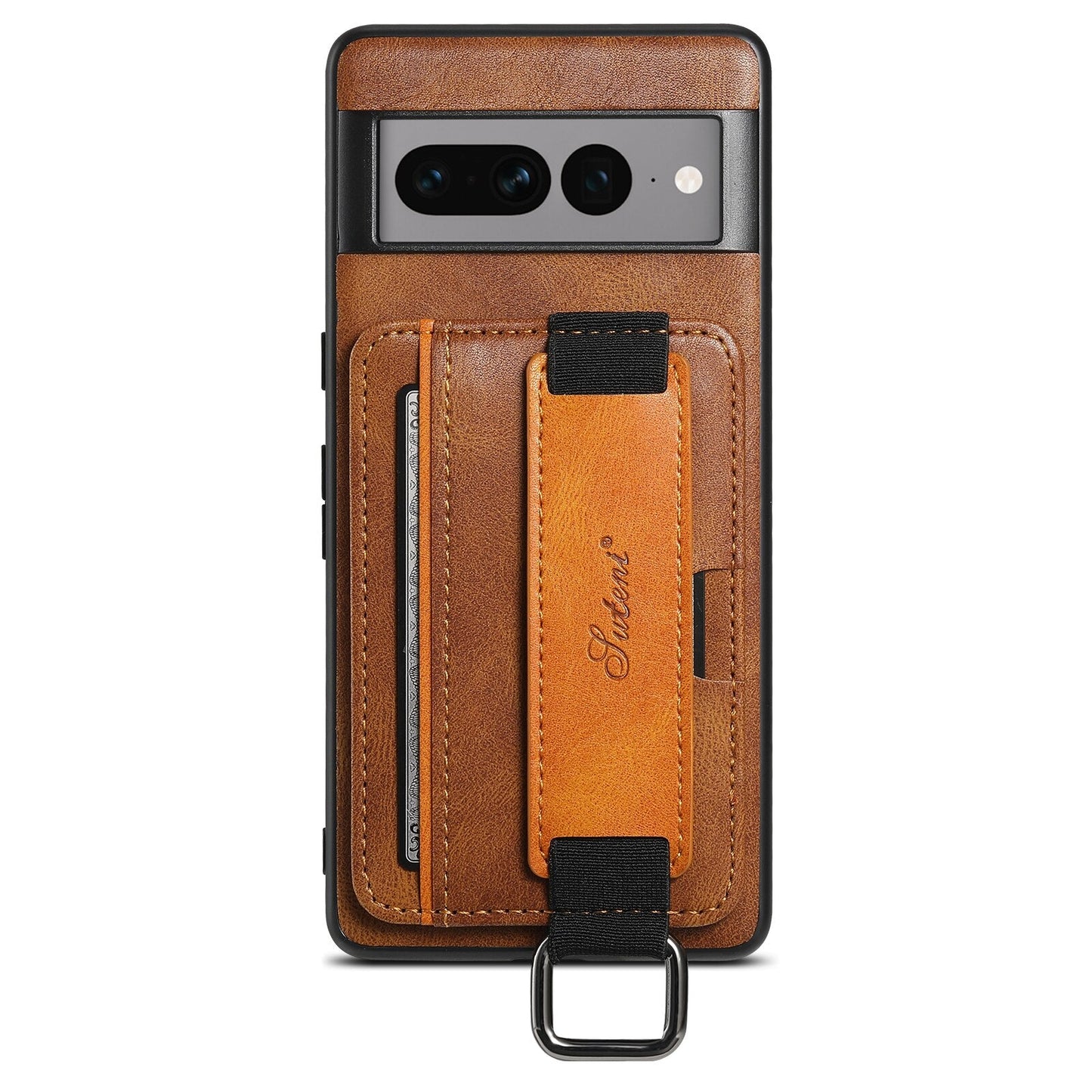 Leather Case With Bracket & Card Pocket For Google Pixel Series
