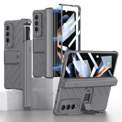 Shockproof Armor Case For Samsung Galaxy Z Fold 4 Slide Pen Slot Case Magnetic Hinge Bracket Stand