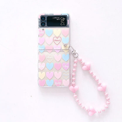 Love Fresh Case Painted with Bracelet For Samsung Galaxy Z Flip 4